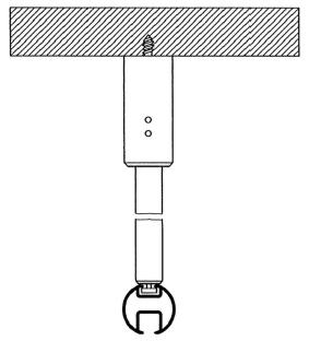 Záclonová kolejnice AL410 montáž na stropní nosič